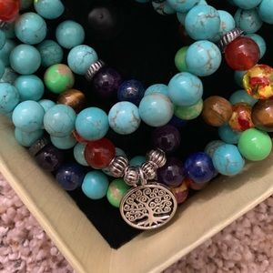 Turquoise Mala Bead necklace/bracelet